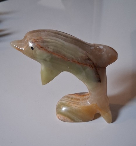 Vintage onyx dolphin ornament - onyx,